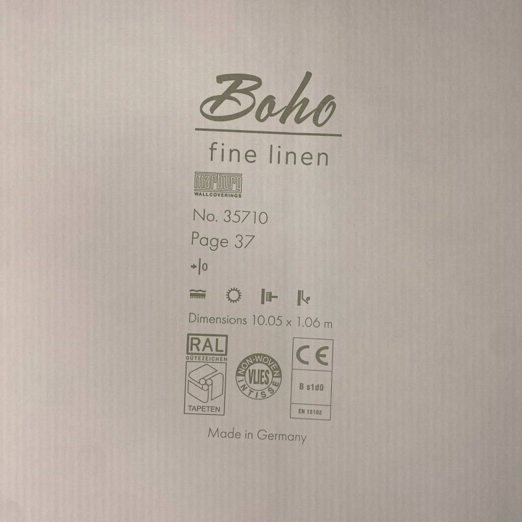 Шпалери вінілові на флізеліновій основі Marburg Boho світло бежеві 1,06 х 10,05м (35710)