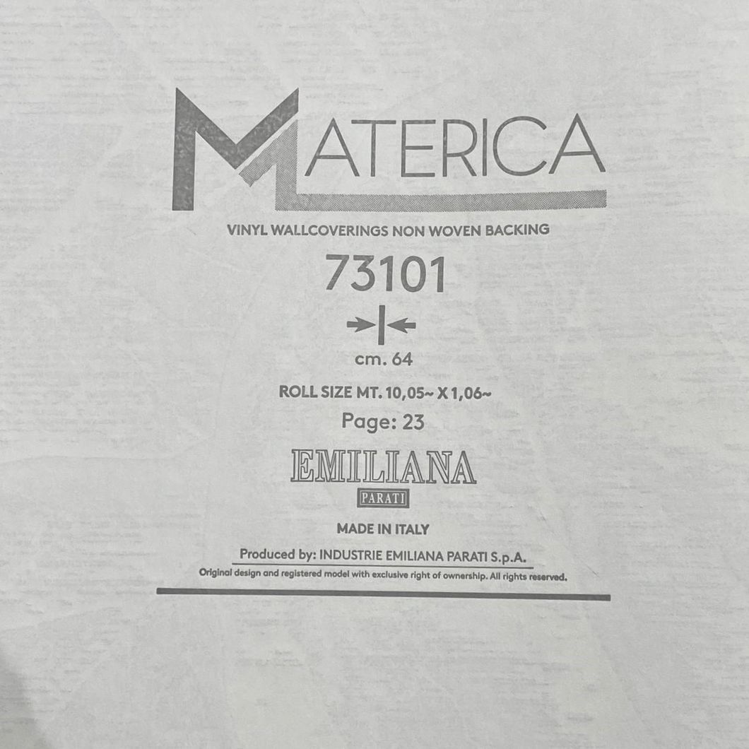 Шпалери вінілові на флізеліновій основі темно-бежевий Materica (Emiliana Parati) 1,06 х 10,05м (73101)