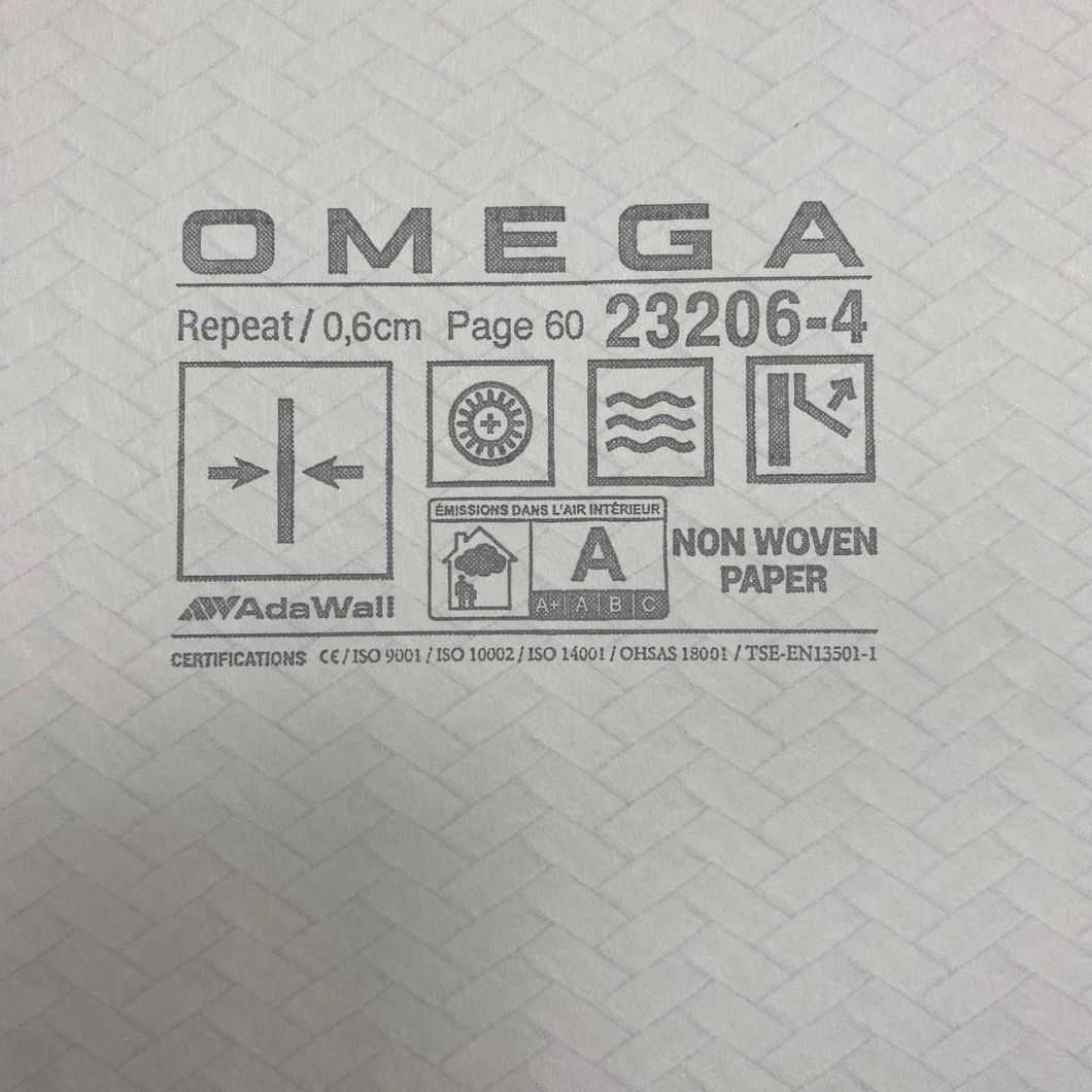 Обои виниловые на флизелиновой основе OMEGA AdaWall тёмно-серый 1,06 х 10,05м (23206-4)