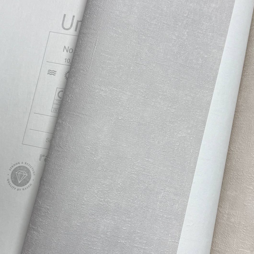 Шпалери вінілові на флізеліновій основі Rasch Unitex сірі 1,06 х 10,05м (990287)