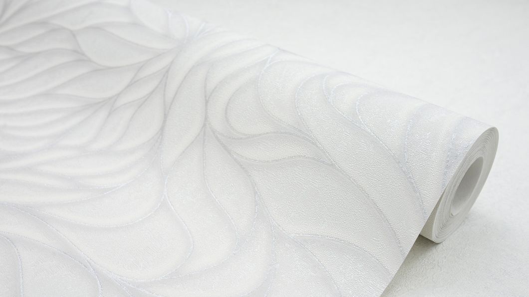 Обои виниловые на флизелиновой основе SINTRA Bloom Leaves светло-серые 1,06х10,05м (452943), Светло-серый, Светло-серый, +