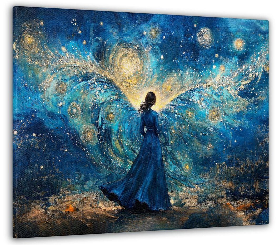 Картина на холсте МАKO " Загадочная девушка в синем " 50x70 см MK10568_5070