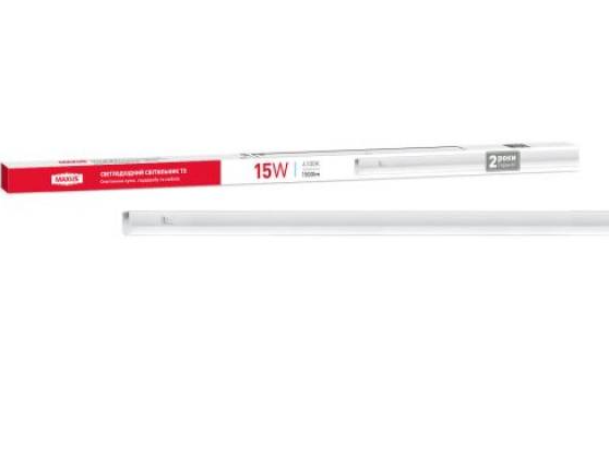 Світильник світлодіодний лінійний Maxus T5 15W 4100K 900mm ( 1-MT5-0915 ), Білий, Білий