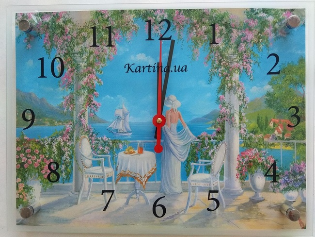 Часы-картина под стеклом Девушка 30 см x 40 см (3853 - К818)