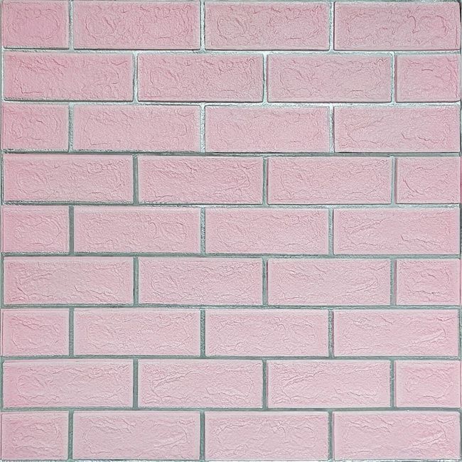 Панель стеновая 70*70cm*5mm розовий кирпич с серебром (D) SW-00001501, Розовый, Розовый