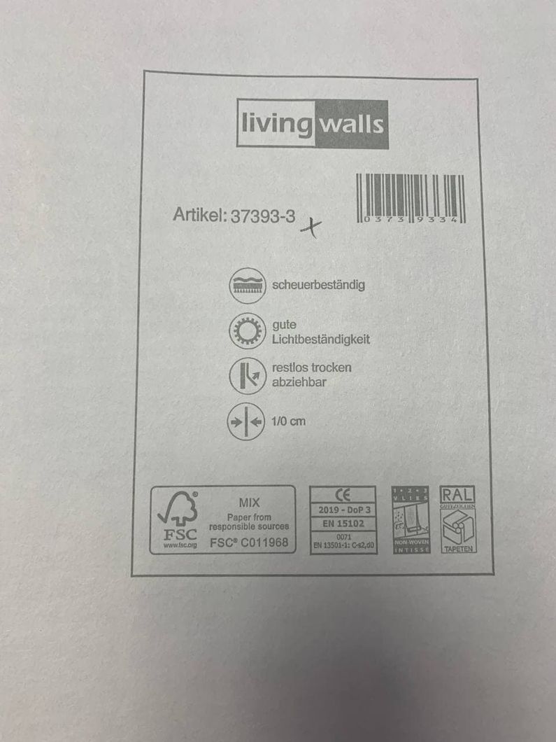 Обои виниловые на флизелиновой основе AS Creation New Walls серо-голубой 0,53 х 10,05м (37393-3),