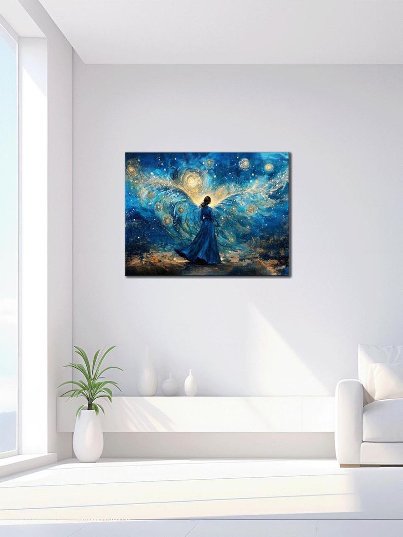 Картина на холсте МАKO " Загадочная девушка в синем " 50x70 см MK10568_5070