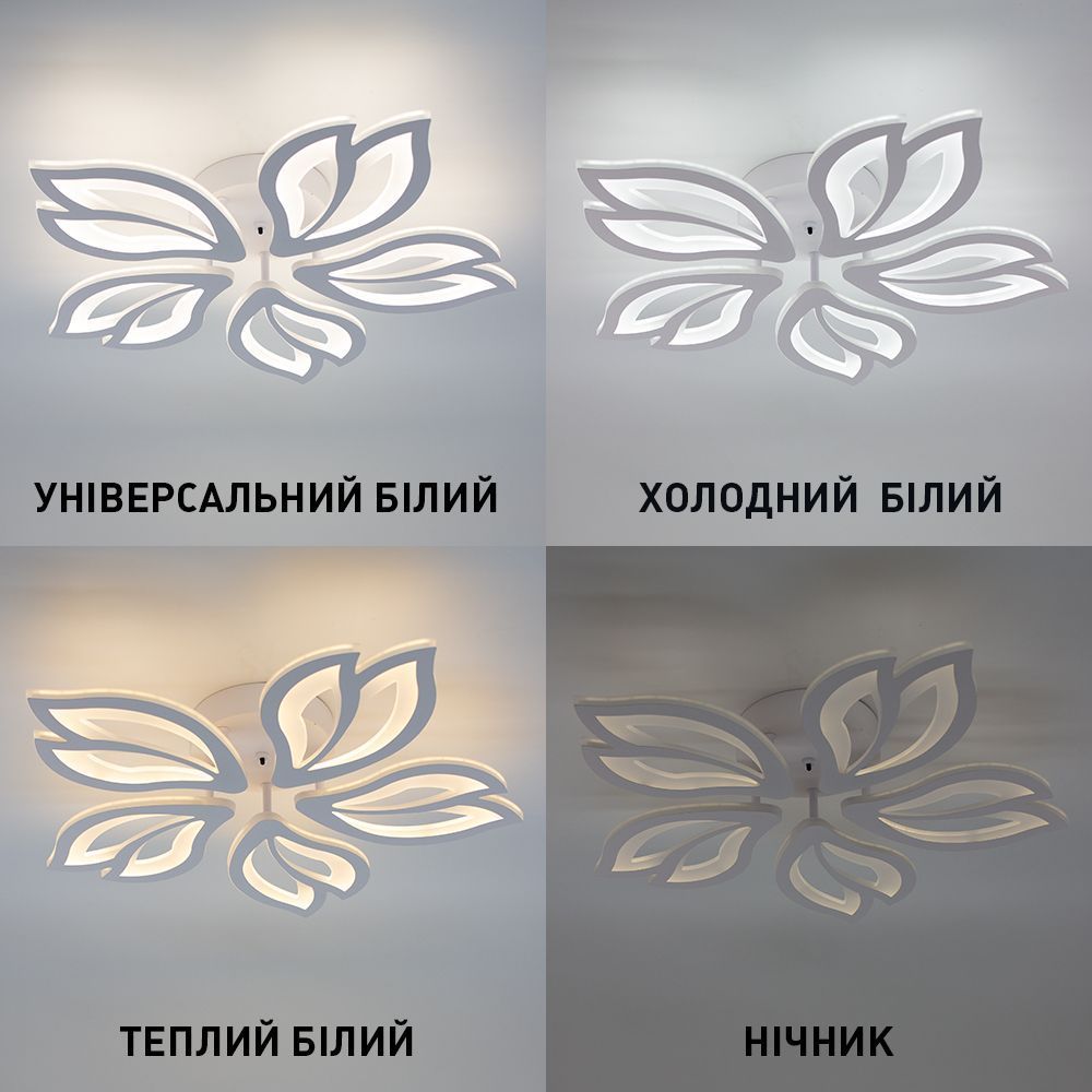 Керована світлодіодна люстра ASTRA 60W 5F 560x95-WHITE-220-IP20, Білий