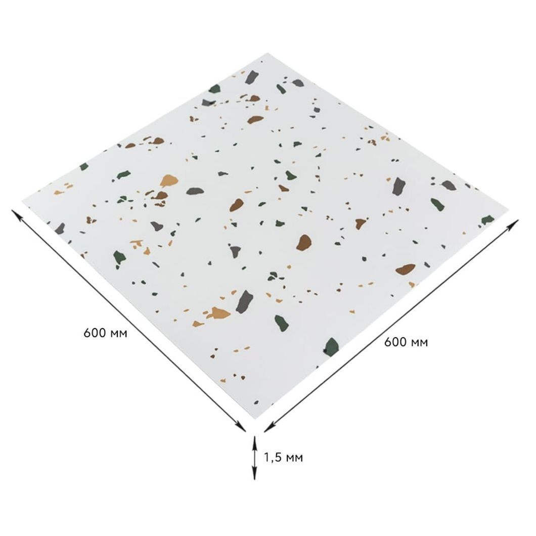 Самоклеящаяся LVT плитка 600*600*1.5mm (D) SW-00001592, Разные цвета, Разные цвета