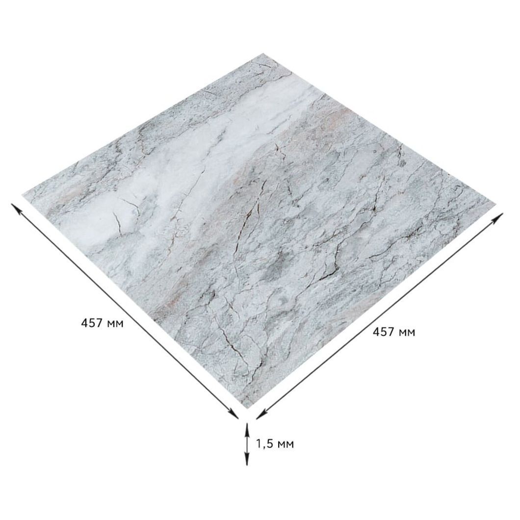 Самоклеюча LVT плитка 457х457х1.5мм (D) SW-00002465, Сірий