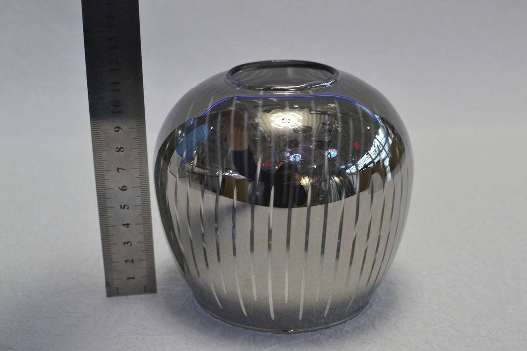 Плафон для люстры зеркальный, диаметр верхнего отверстия 4,8 см., Серый, Серый