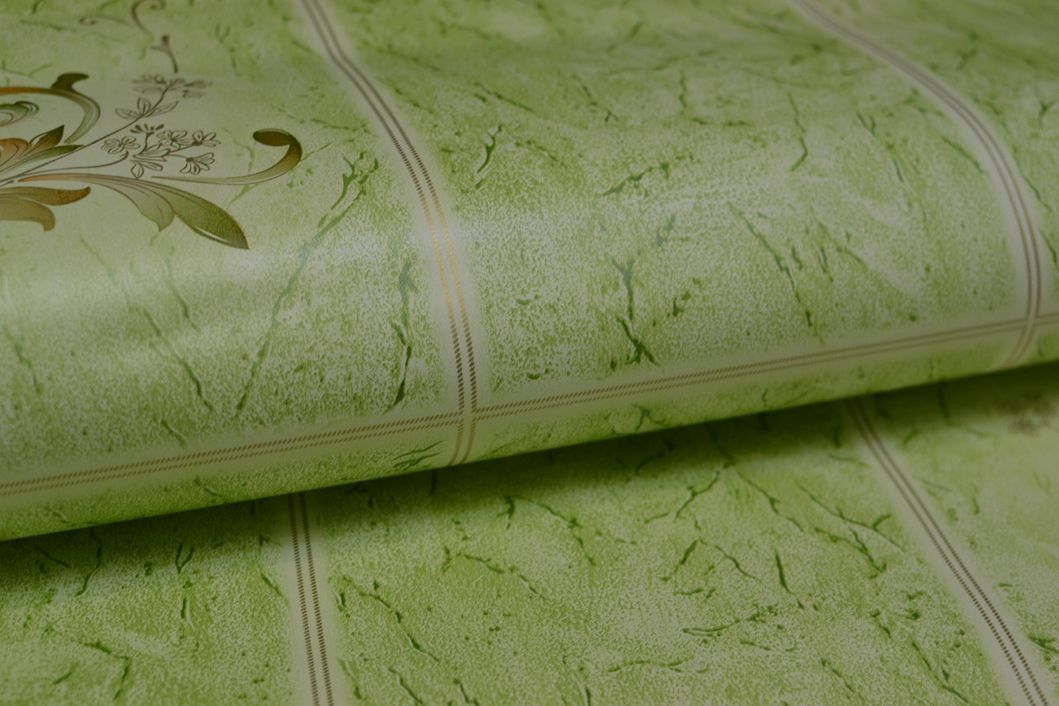Обои влагостойкие на бумажной основе Шарм зелёный 0,53 х 10,05м (30-03)