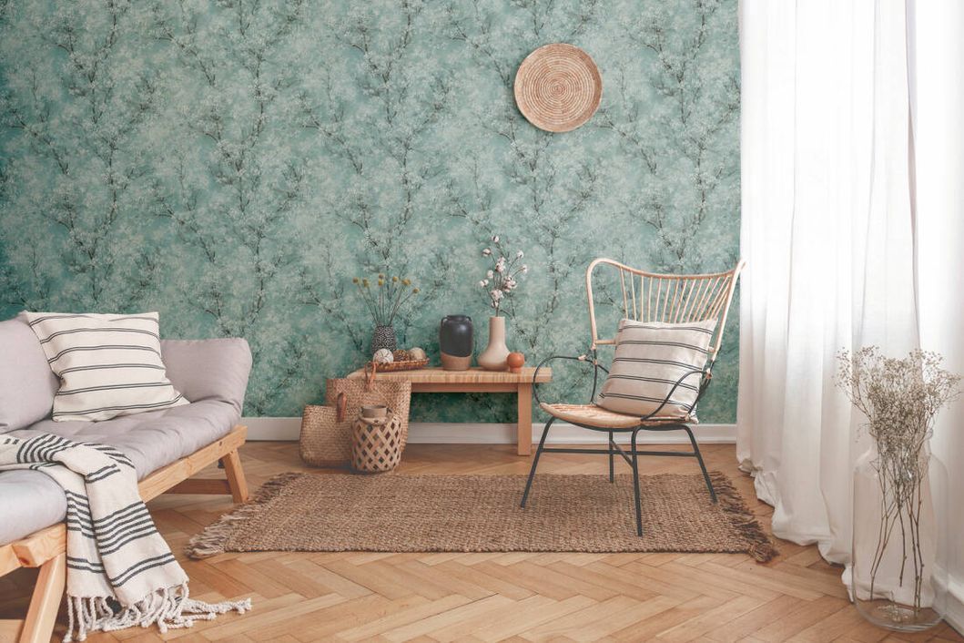 Шпалери вінілові на флізеліновій основі AS Creation New Walls бірюзовий 0,53 х 10,05м (37420-3)