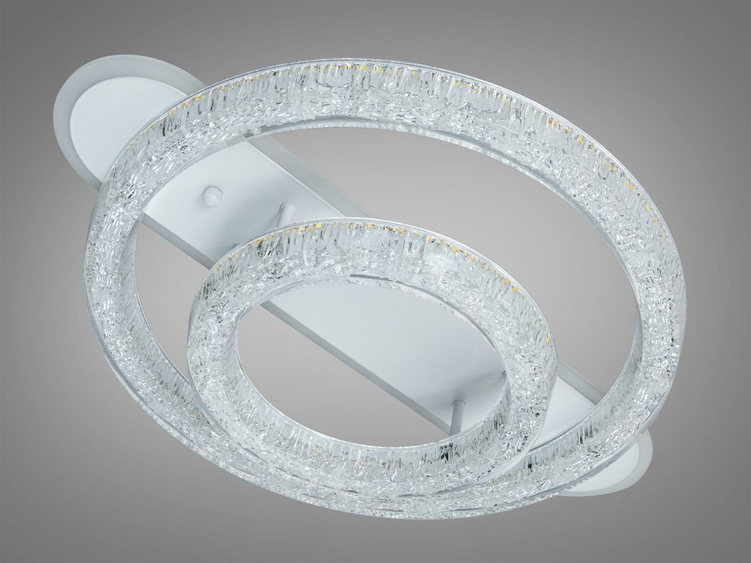 Потолочная LED люстра 2 кольца белая 80W пульт