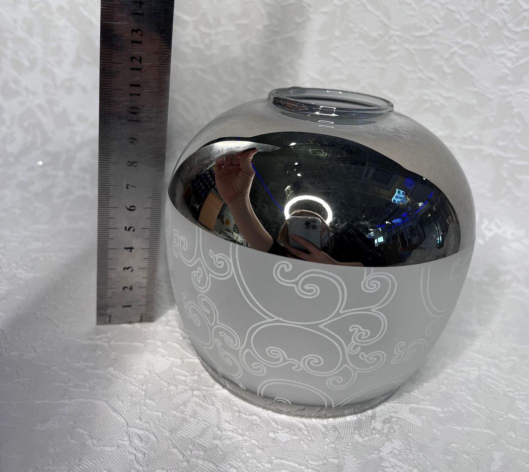 Плафон для люстры диаметр верхнего отверстия 4,5 см высота 12 см зеркальные, Серый, Серый