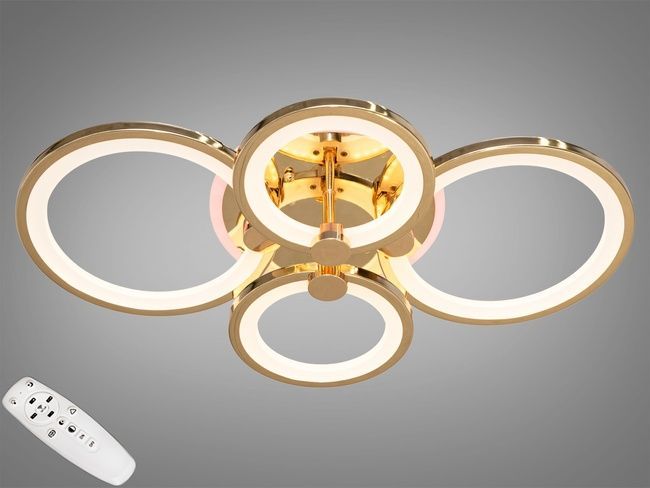 Люстра LED з пультом золото 70W 3 кольори 8022