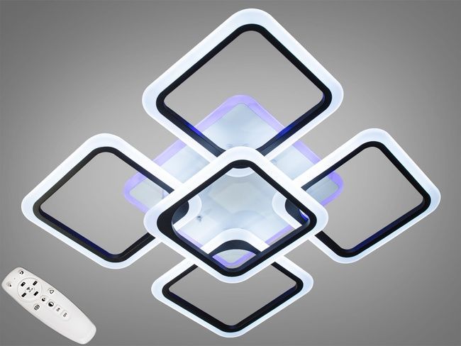 Потолочная LED люстра с димером и цветной подсветкой 120W