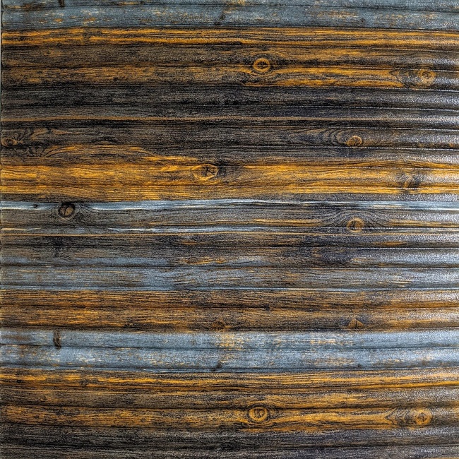 Панель стінова самоклеюча декоративна 3D бамбук сіро-коричневий 700x700x8.5мм (075), Коричневий, Коричневий