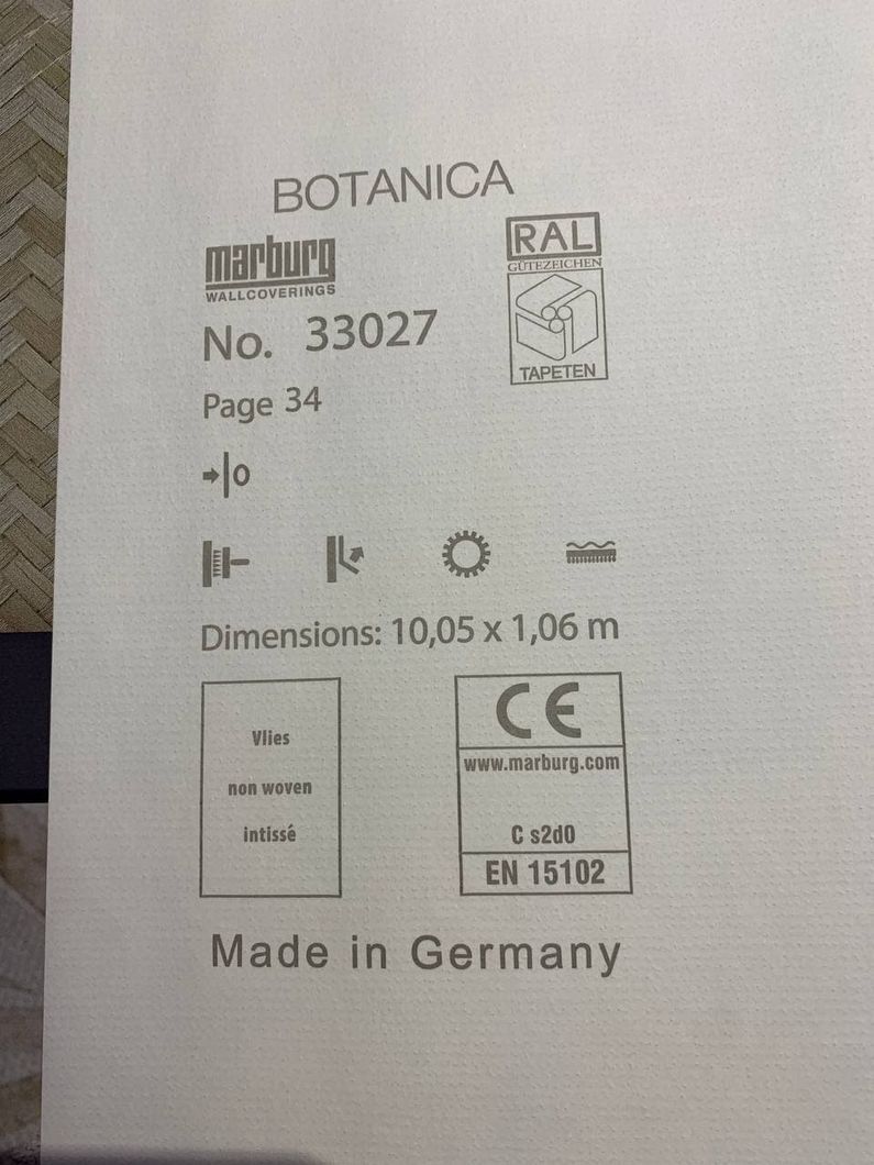 Шпалери вінілові на флізеліновій основі Marburg Botanica бежевий 1,06 х 10,05м (33027)