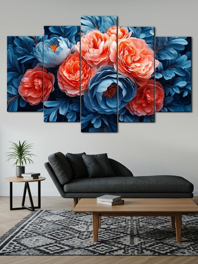Модульная картина MAKO " Цветочный калейдоскоп " 80x125 см MK50592