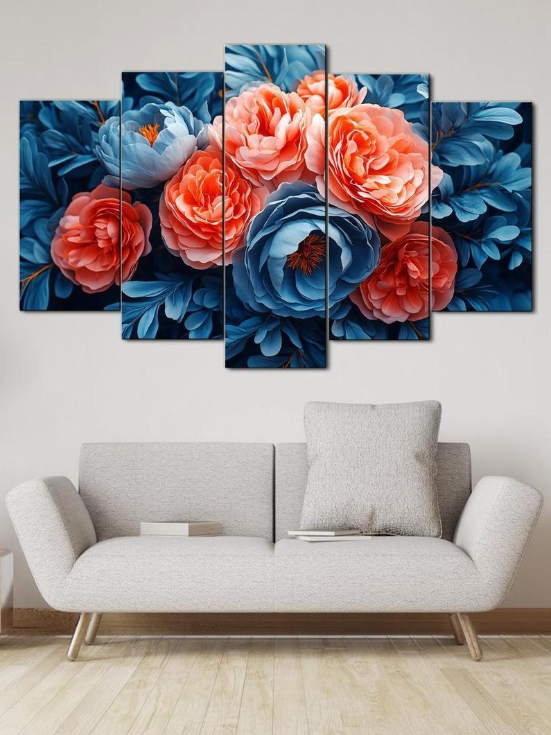 Модульная картина MAKO " Цветочный калейдоскоп " 80x125 см MK50592