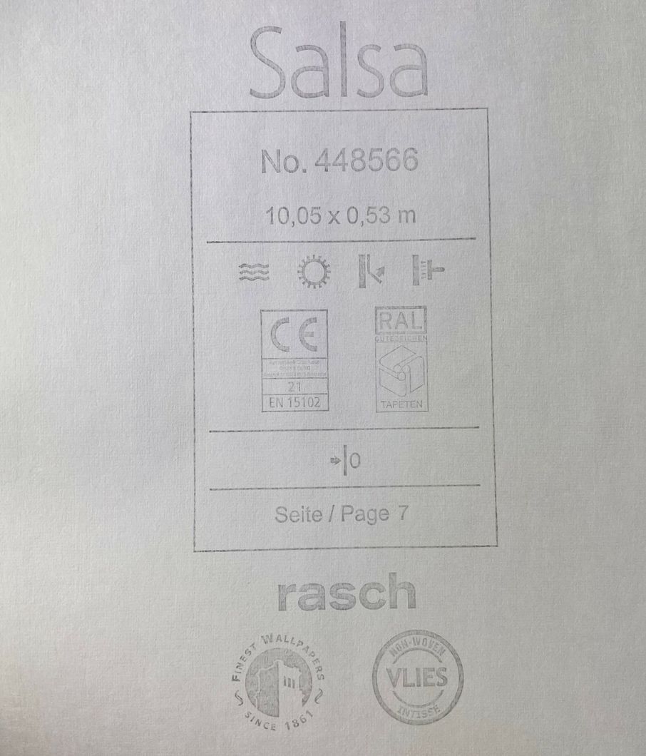 Обои виниловые на флизелиновой основе Salsa Rasch бежевый 0,53 х 10,05м (448566)