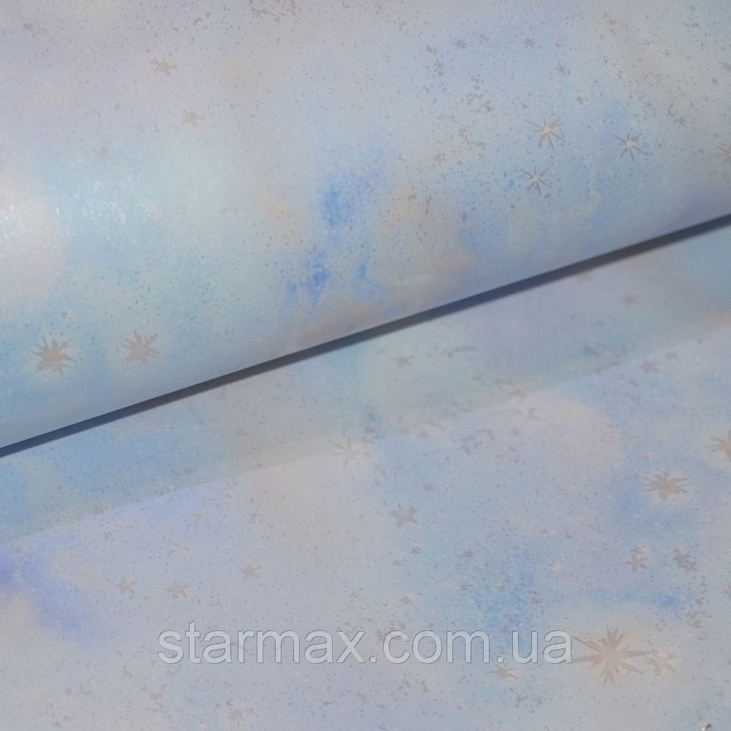 Обои влагостойкие на бумажной основе Славянские обои Colorit B56,4 Звезда голубой 0,53 х 10,05м (5195-03)