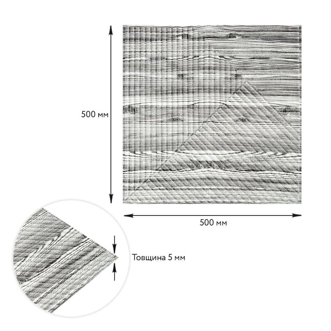 Панель стеновая 3D 500х500х5мм Бамбук Дерево Зебра SW-00002884, Дерево зебра
