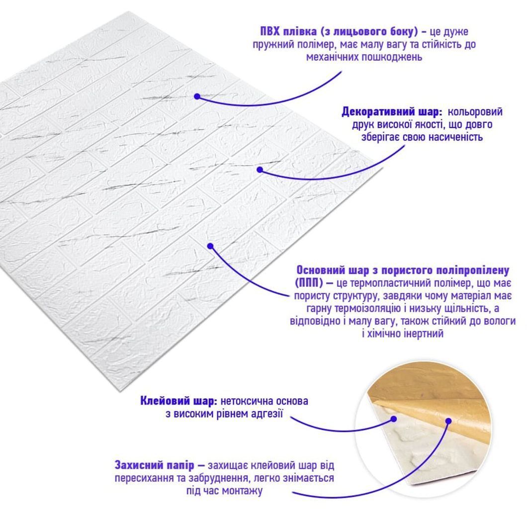 Панель стеновая 3D marble square 700х770х3мм (D) SW-00002262, Разные цвета, Разные цвета