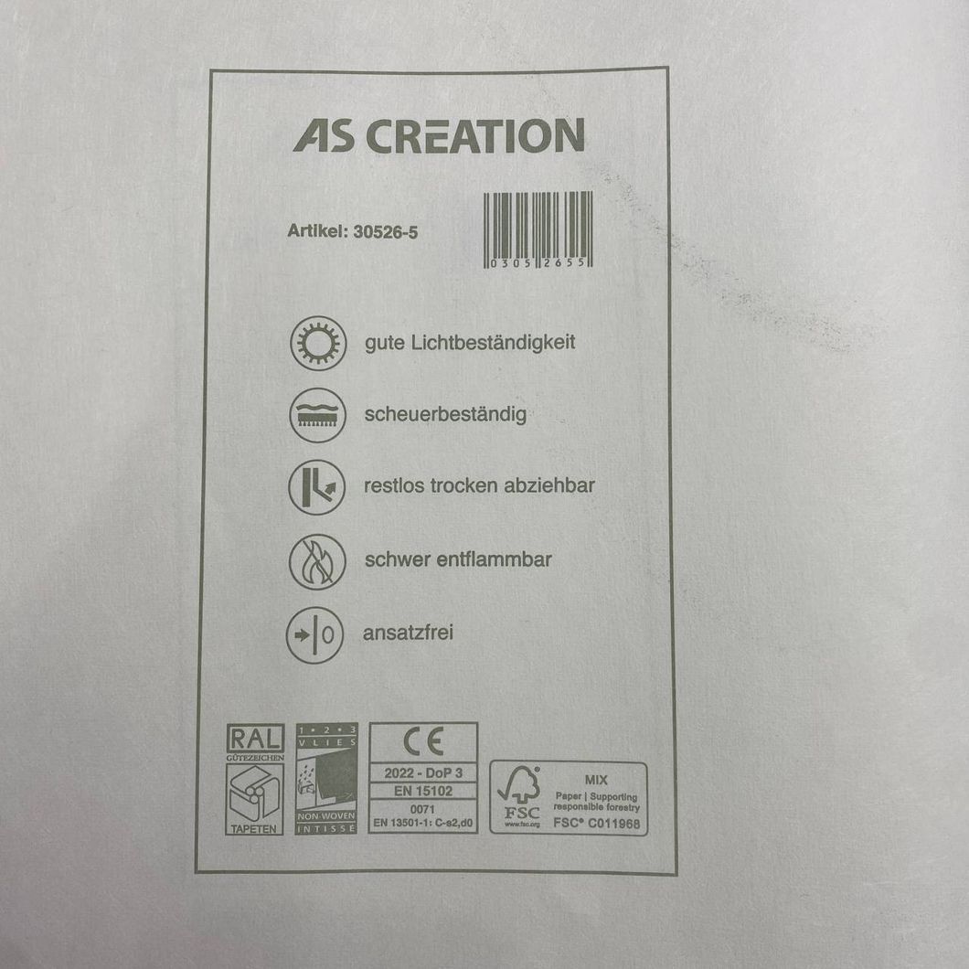 Обои виниловые на флизелиновой основе AS Creation Pint Walls белый 0,53 х 10,05м (30526-5)