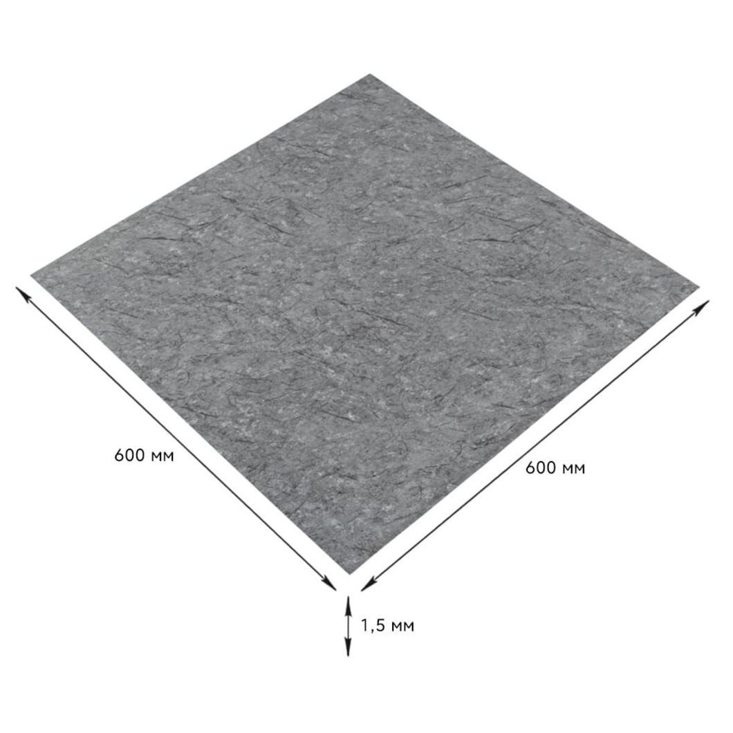 Самоклеюча LVT плитка 600*600*1.5mm (D) SW-00001594, Сірий, Сірий