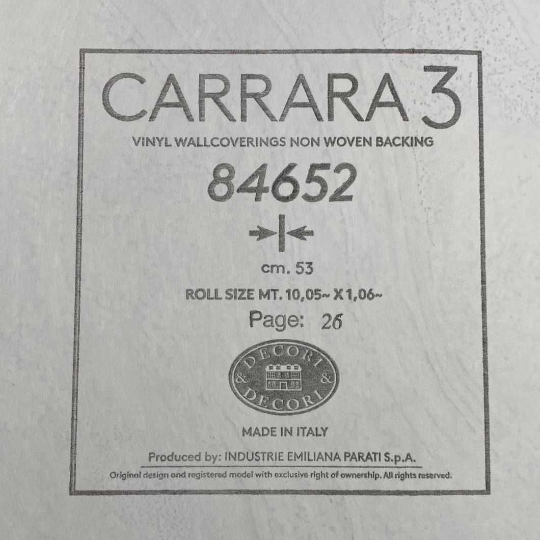 Обои виниловые на флизелиновой основе Emiliana Parati Carrara тёмно-бежевый 1,06 х 10,05м (84652)