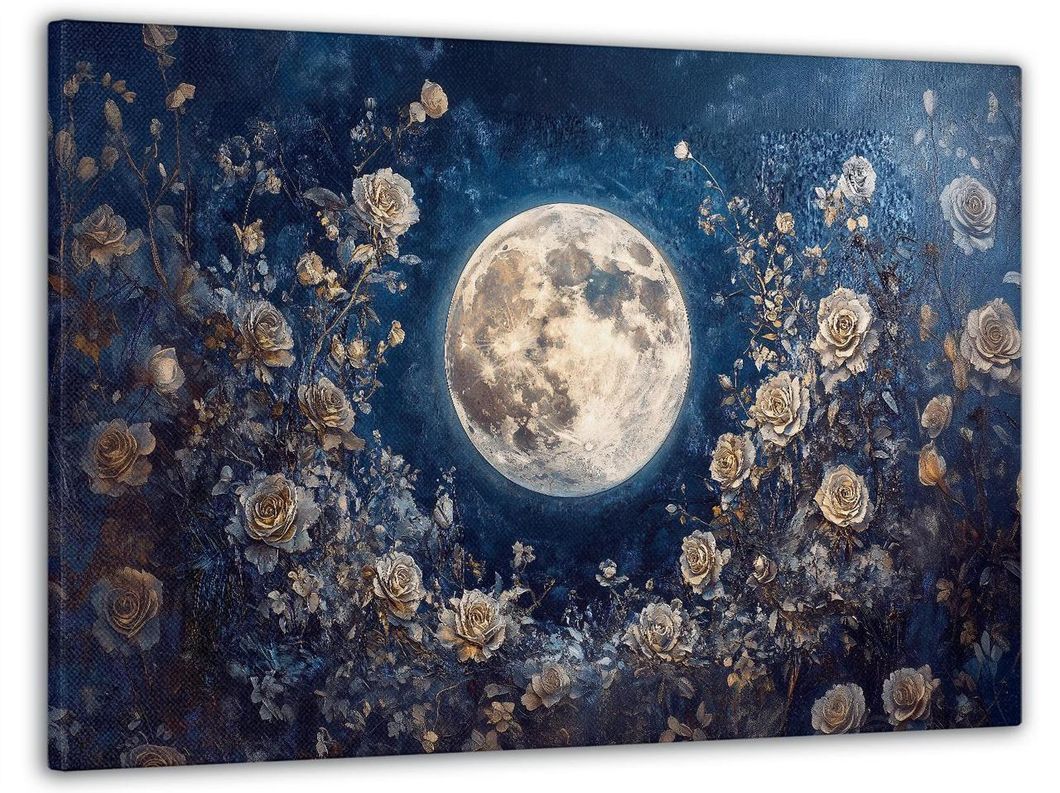 Картина на холсте МАKO " Розы под лунным сиянием " 60x100 см MK10589
