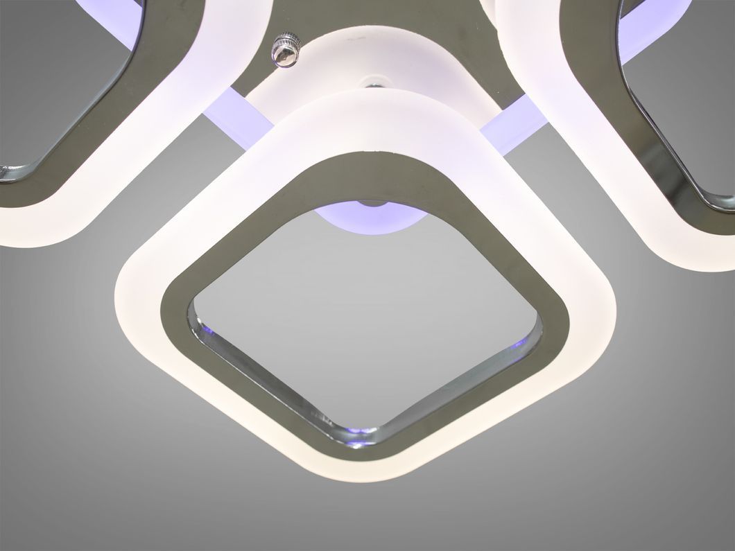 LED-люстра с диммером и цветной подсветкой, цвет хром, 50W