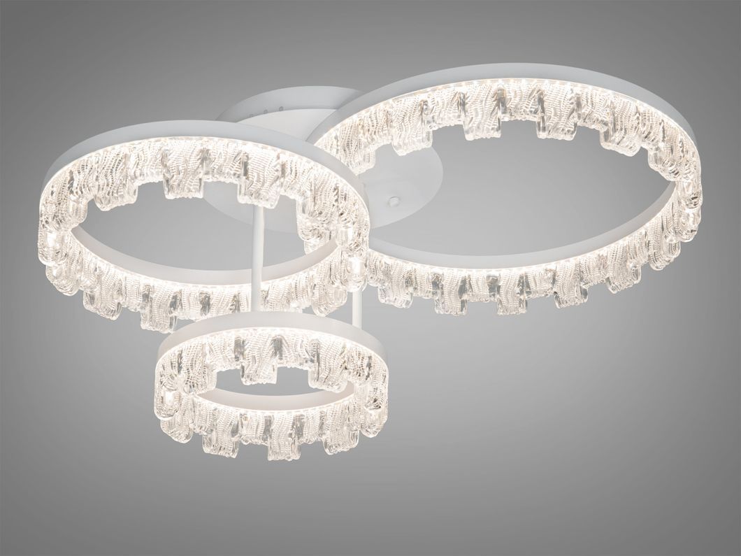Люстра потолочная LED Diasha MX78204 белая 87 Вт акриловые кольца