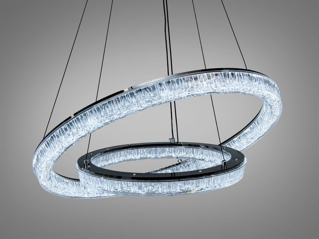 Подвесная люстра LED три кольца золото 125 Вт