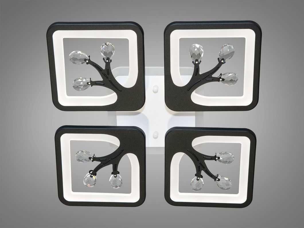 LED люстра з димером і підсвічуванням, 85W, чорна люстра