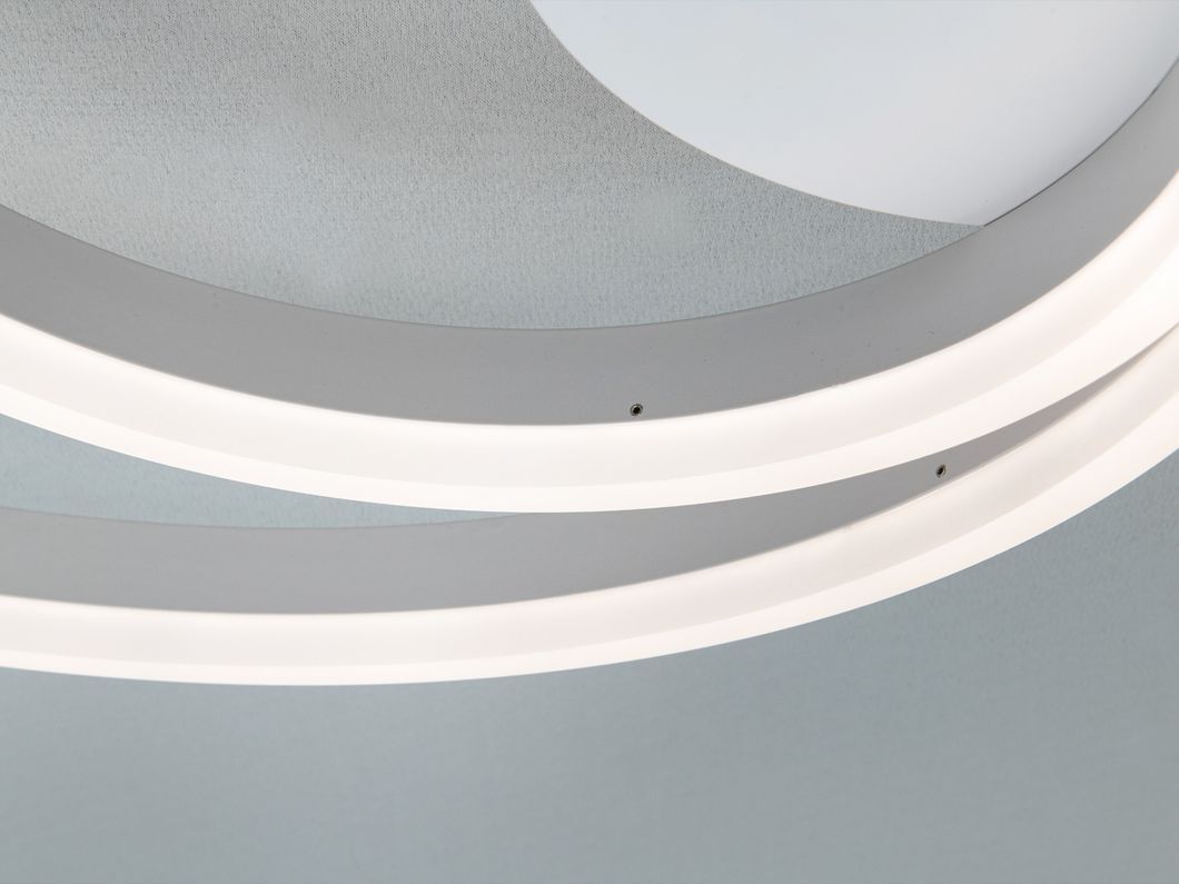 Стельова LED люстра біла 58W два кільця димер ПДУ
