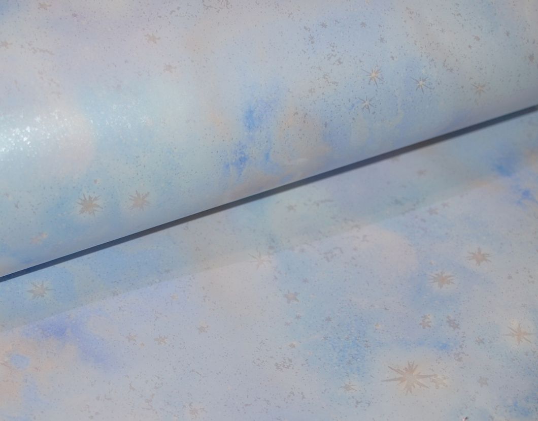 Шпалери вологостійкі на паперовій основі Слов'янські шпалери Colorit B56,4 Зірка блакитний 0,53 х 10,05м (5195-03)