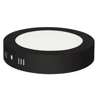 Светильник накладной LED 18W 6400K 1300Lm 100-265V d-210mm черный круг 016-025-0018-050, Черный, Черный