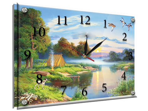 Годинник-картина під склом Озеро 30 см x 40 см (3855 - К826)