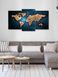 Модульная картина в гостиную/спальню для интерьера "Карта мира в голубых тонах" 3 части 53 x 100 см (MK30043_E)