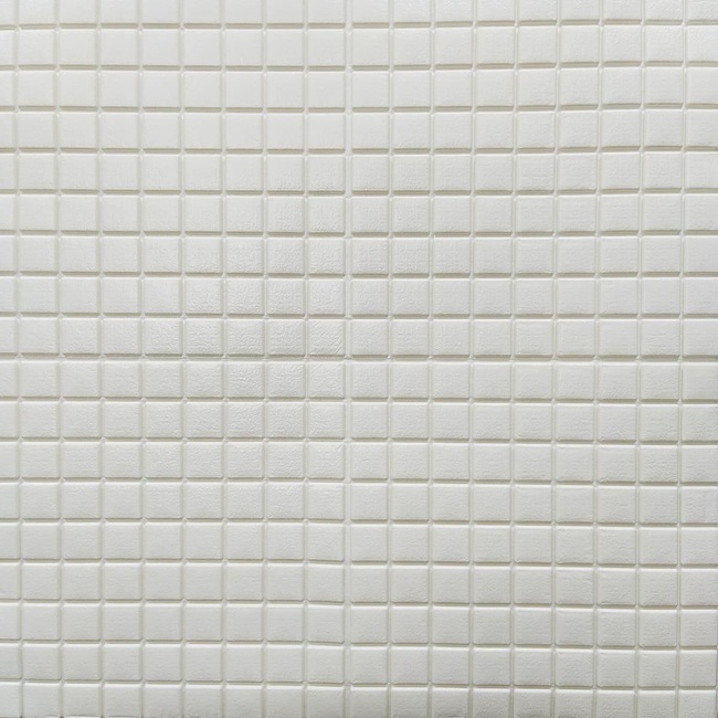 Самоклеюча декоративна настінно-стельова 3D біла мозаїка 700x700x5мм (198), Новое
