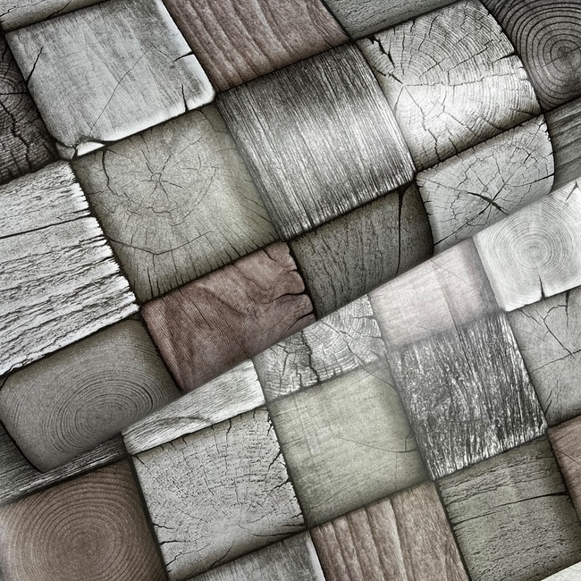 Шпалери вологостійкі на паперовій основі Континент Даміано сірі 0,53 х 10,05м (2214), Темно-сірий, Сірий