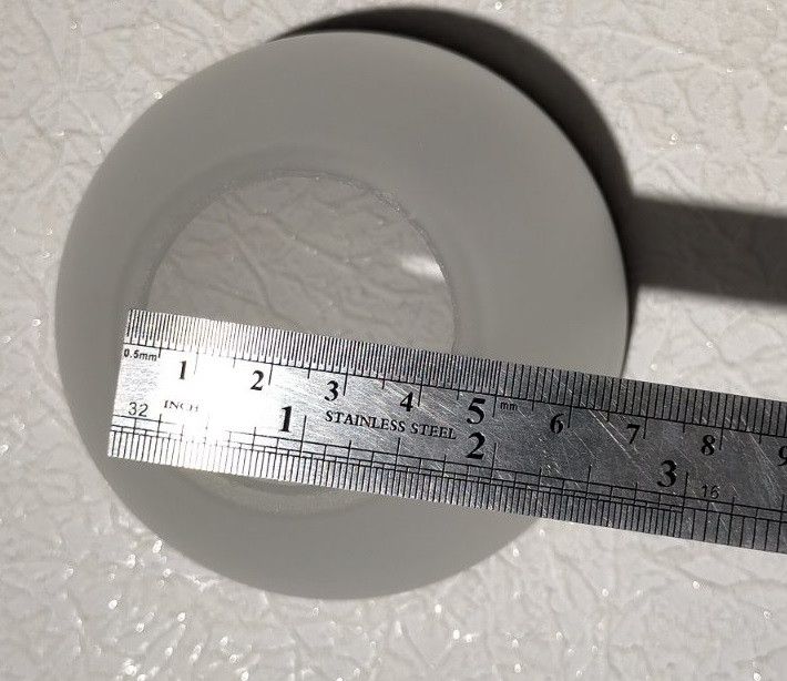 Плафон люстри діаметр верхнього отвору 4,2 см висота 10 см, Білий, Білий