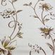 Шпалери паперові Континент Деми коричневі квіти на білому фоні 0,53 х 10,05м (1264)