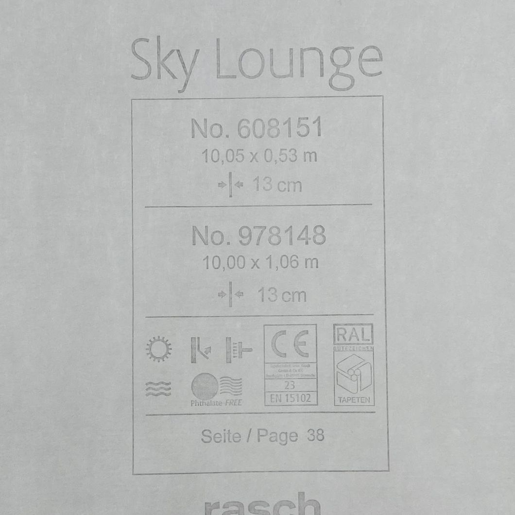 Шпалери вінілові на флізеліновій основі золотисті Rasch Sky Lounge 1,06 х 10,05м (978148)