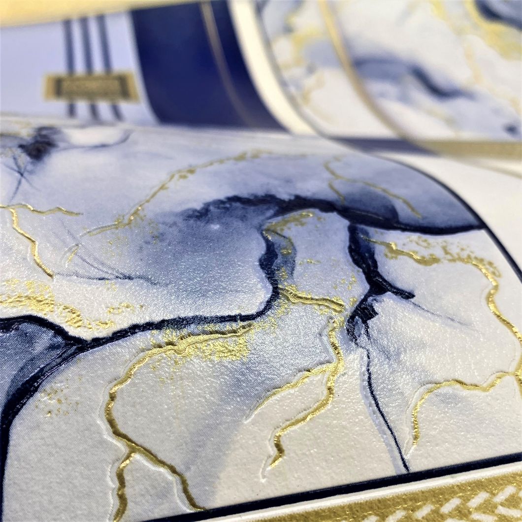 Шпалери вінілові на паперовій основі Слов'янські шпалери Comfort + В49,4 Кіото синій 0,53 х 10м (5787-03)