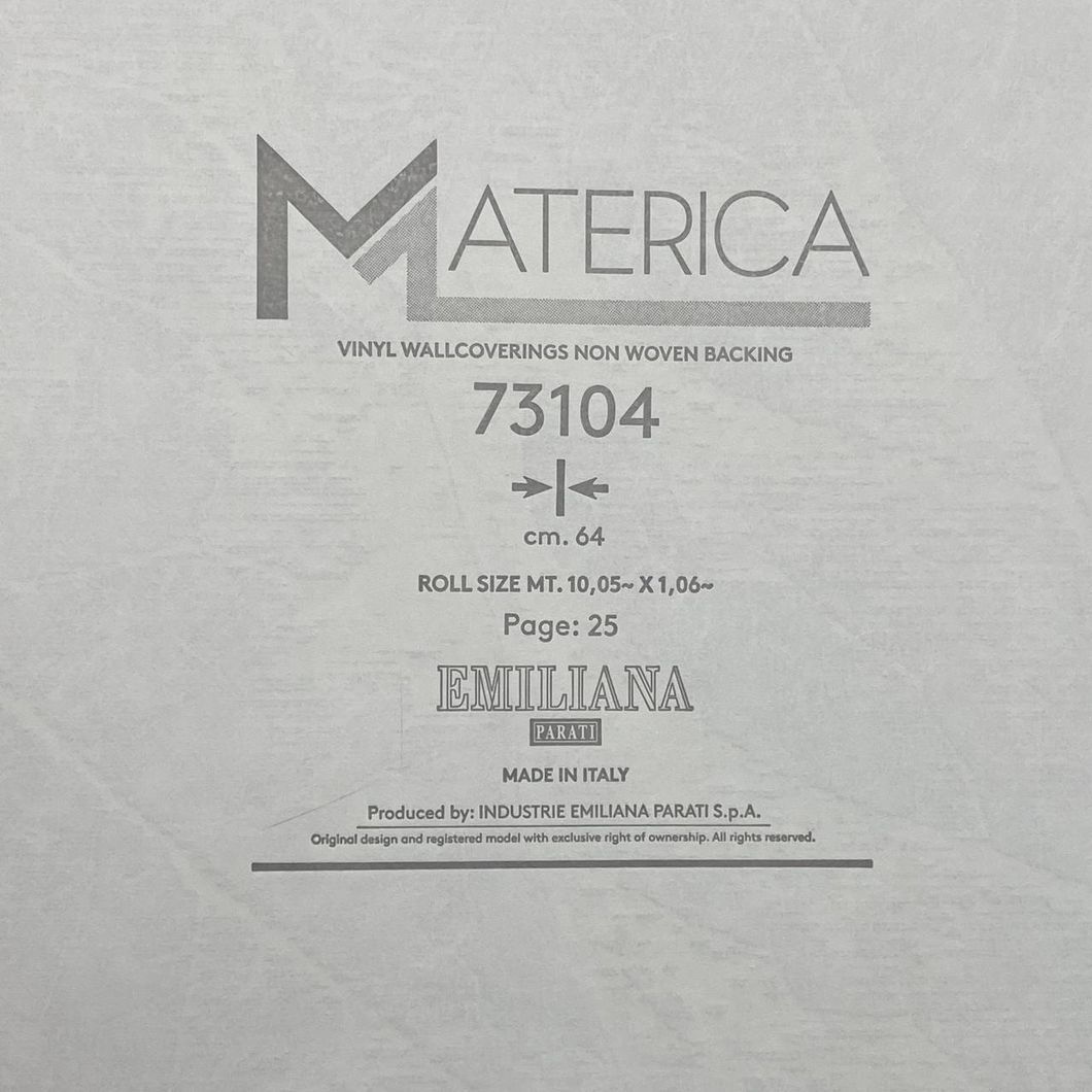 Обои виниловые на флизелиновой основе серый Materica (Emiliana Parati) 1,06 х 10,05м (73104)