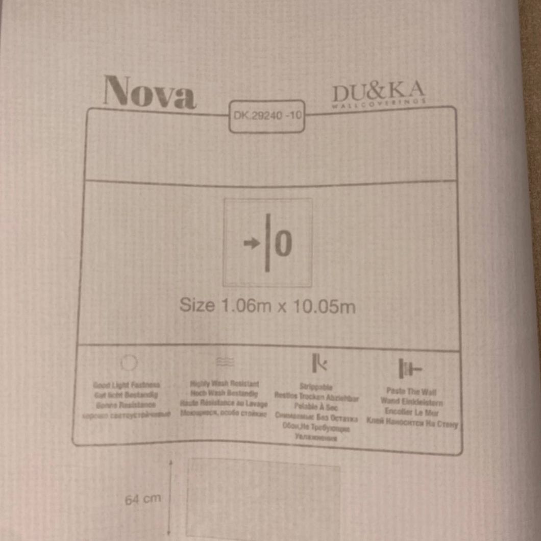 Обои виниловые на флизелиновой основе Duka Nova бежевый 1,06 х 10,05м (29240-10)